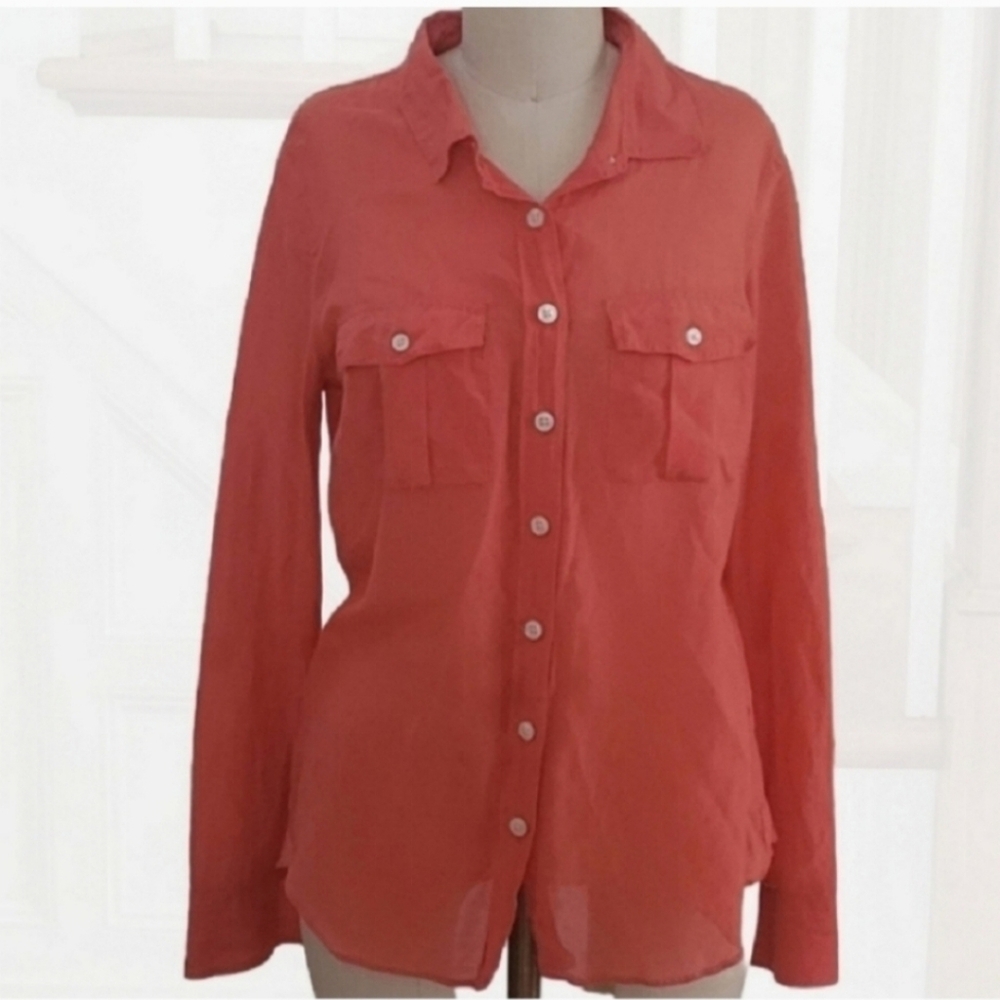 J.CREW Factory The Perfect Shirt Cotton Silk Blend  Size Medium